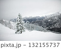 Snowfall in the mountains with white trees Snowfall in the mountains with white trees 132155737