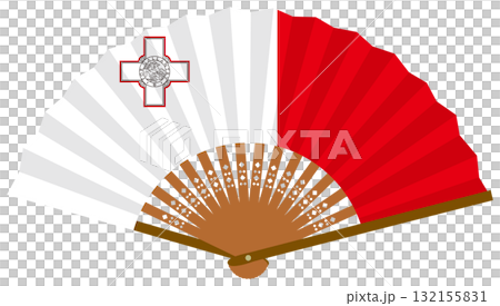 Fan with Maltese flag design 132155831
