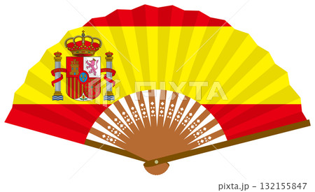 スペインの国旗柄の扇子 スペインの国旗柄の扇子 132155847