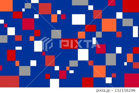 幾何学模様 四角形 青紫 橙色 赤色 幾何学模様 四角形 青紫 橙色 赤色 132156296