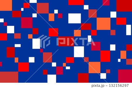 幾何学模様 四角形 青紫 橙色 赤色 幾何学模様 四角形 青紫 橙色 赤色 132156297