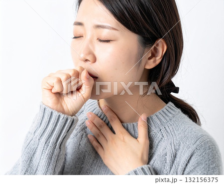 咳き込む女性1 ai生成画像 咳き込む女性1 ai生成画像 132156375