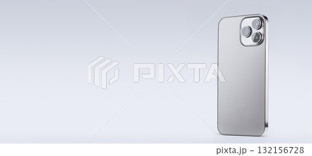 Modern smartphone with sleek design and empty backdrop for showcasing product in promotional materials Modern smartphone with sleek design and empty backdrop for showcasing product in promotional materials 132156728