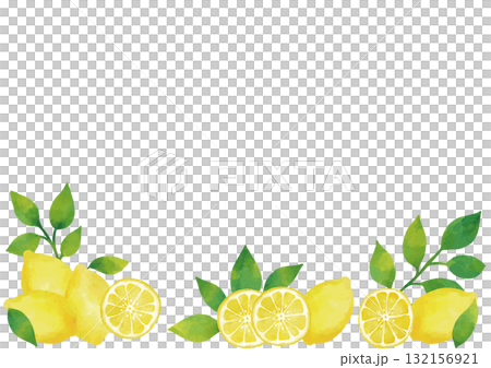 水彩檸檬框架（附葉子） 132156921
