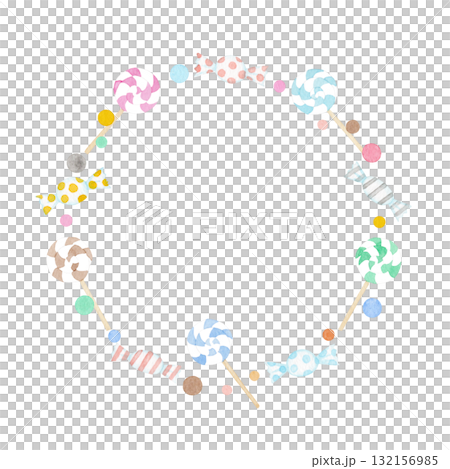 [水彩畫]糖果框架插圖 132156985