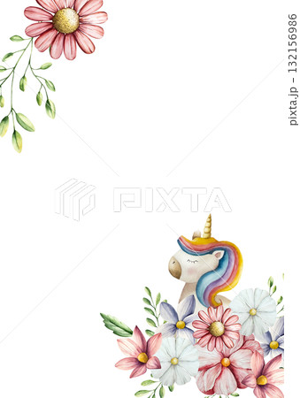 Spring flowers and branches with leaves postcard. Watercolor gerbera, chamomile, echinacea. Hand drawn wildflower art isolated on background, transparent png. Botanical, easter and wedding Spring flowers and branches with leaves postcard. Watercolor gerbera, chamomile, echinacea. Hand drawn wildflower art isolated on background, transparent png. Botanical, easter and wedding 132156986