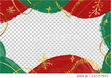 手繪水彩聖誕框架向量插圖 132157653