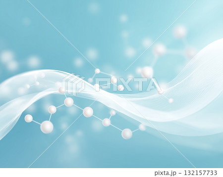 医療や美容に使える分子構造と流線のイラスト 医療や美容に使える分子構造と流線のイラスト 132157733