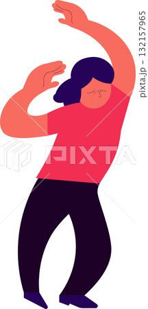 両手を揺らして踊る真剣に音楽を聴いている人 両手を揺らして踊る真剣に音楽を聴いている人 132157965