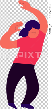 People dancing and swaying their arms while listening to music intently 132157965