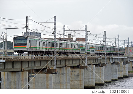 東海道本線 茅ヶ崎-平塚 JR東日本 E233系3000番台 E-07編成(国府津) 東海道本線 茅ヶ崎-平塚 JR東日本 E233系3000番台 E-07編成(国府津) 132158065