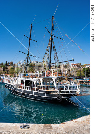 Antalya harbour with historic sailing boats Antalya harbour with historic sailing boats 132158091