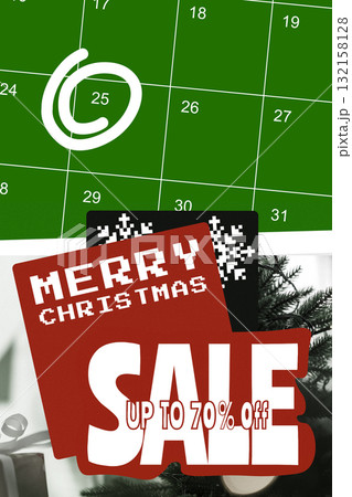 Festive calendar marks December 25 with holiday sale announcement and discounts Festive calendar marks December 25 with holiday sale announcement and discounts 132158128