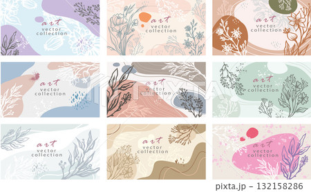 Elegant Floral Background Template Vector Collection 132158286