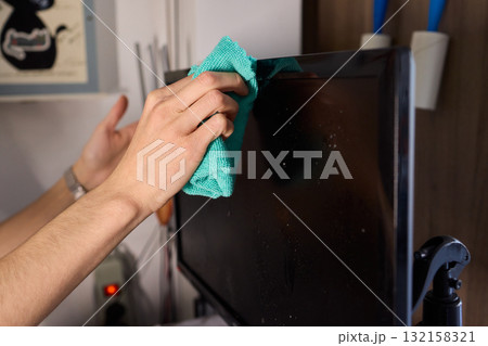 To maintain the quality of a television screen, it is vital to clean it carefully and precisely To maintain the quality of a television screen, it is vital to clean it carefully and precisely 132158321