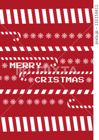 Merry Christmas design with candy canes and snowflakes on a red background Merry Christmas design with candy canes and snowflakes on a red background 132158411