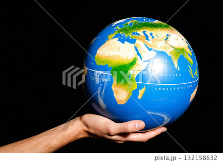 手に持った地球 132158632