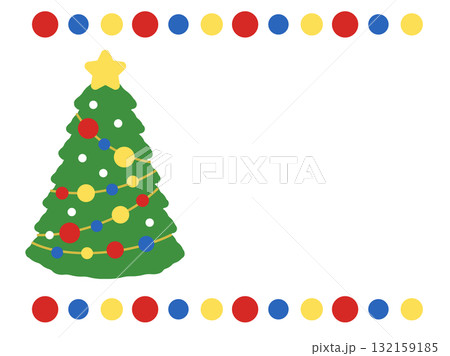 クリスマスツリー フレーム イラスト クリスマスツリー フレーム イラスト 132159185