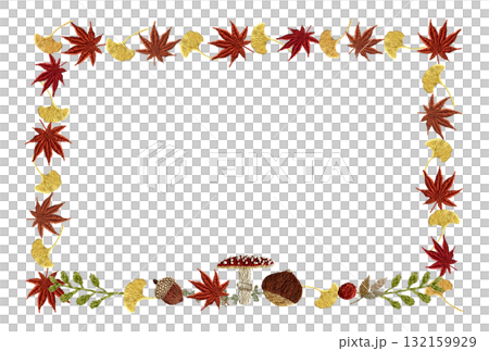 [秋季主題方格]手工刺繡插畫素材 132159929
