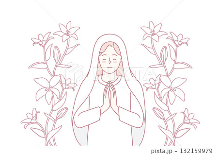 Virgin Mary praying Virgin Mary praying 132159979