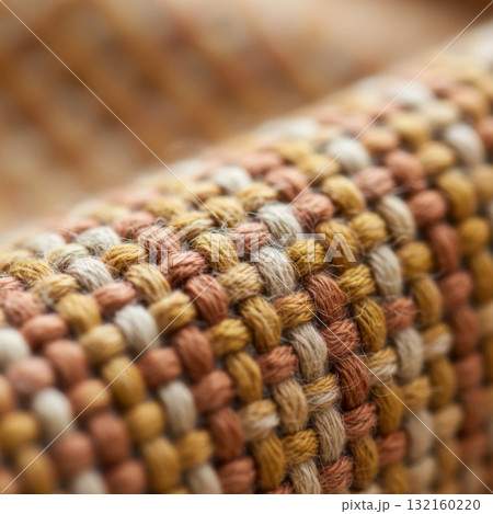Close Up Weave Texture in Earth Tones Textile Abstract 132160220