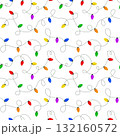 Colorful Christmas light bulb seamless pattern for festive holiday wrapping paper and winter decor 132160572