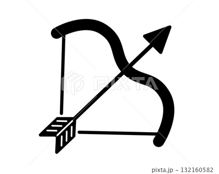 弓矢のアイコン モノトーン 弓矢のアイコン モノトーン 132160582