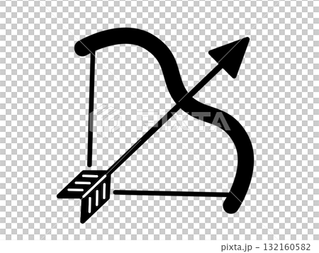 弓矢のアイコン モノトーン 弓矢のアイコン モノトーン 132160582