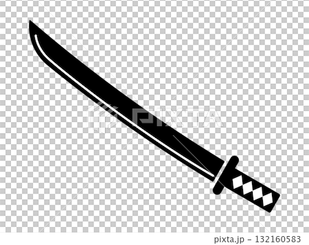日本刀のアイコン　モノトーン 132160583