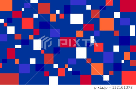 幾何学模様 四角形 紺色 橙色 赤色 幾何学模様 四角形 紺色 橙色 赤色 132161378