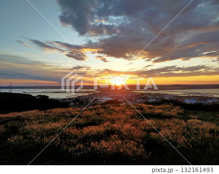 霧多布の秋の夕日 132161493
