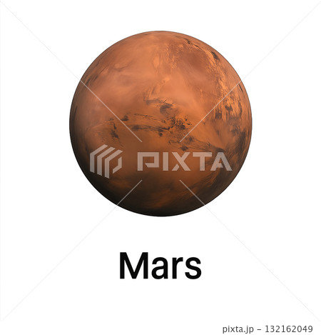 Isolated Mars planet on transparent background, suitable for educational themes 132162049