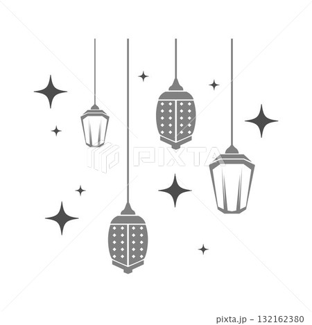 Vintage lantern icon design 132162380