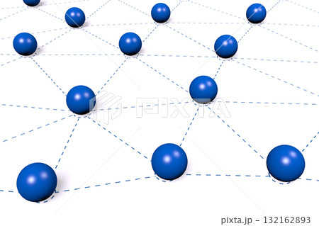 Many blue spheres - network concept - 3d illustration Many blue spheres - network concept - 3d illustration 132162893