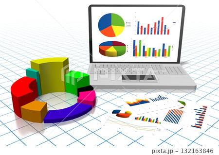 3D business chart illustration, grid in background 3D business chart illustration, grid in background 132163846