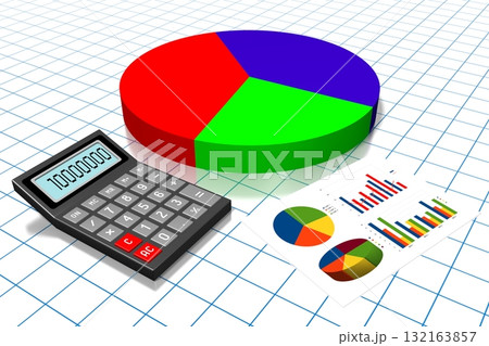 3D business chart illustration, grid in background 3D business chart illustration, grid in background 132163857