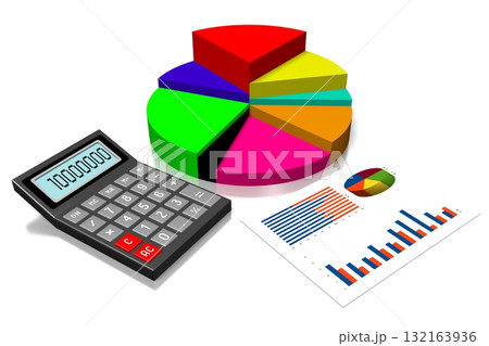3D business chart illustration, white background 3D business chart illustration, white background 132163936