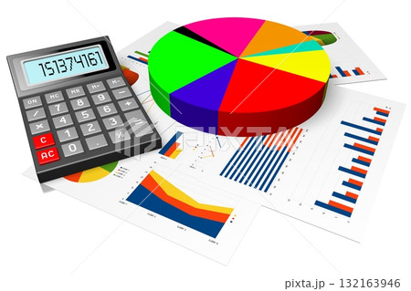 3D business chart illustration, white background 3D business chart illustration, white background 132163946