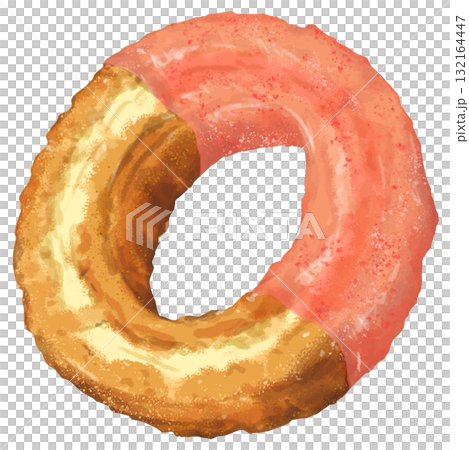 ドーナツ1個(オールドファッションイチゴチョコ) ドーナツ1個(オールドファッションイチゴチョコ) 132164447