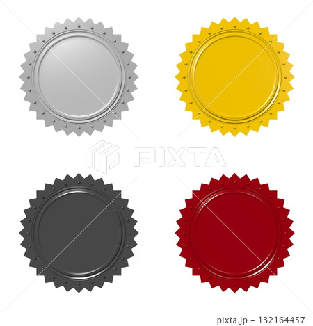 Set of colorful badges isolated on white background Set of colorful badges isolated on white background 132164457