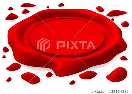 Retro red vintage wax seal isolated on white background 132164535