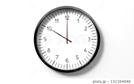 Time at 10 o clock - classic analog clock on white background - 3D illustration Time at 10 o clock - classic analog clock on white background - 3D illustration 132164846
