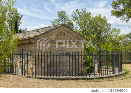 Temple of Clitumnus ancient Roman temple Umbria Italy 132164961