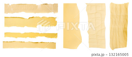 Stripes of light ripped yellow textured adhesive kraft paper masking tape on transparent background cutout, PNG file. Mockup template for artwork design. Many different size and length Stripes of light ripped yellow textured adhesive kraft paper masking tape on transparent background cutout, PNG file. Mockup template for artwork design. Many different size and length 132165005