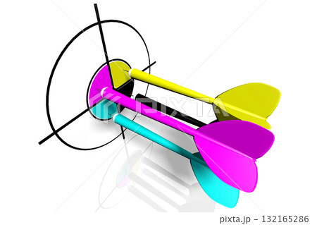 CMYK - cyan, magenta, yellow and black pointer and arrows 132165286