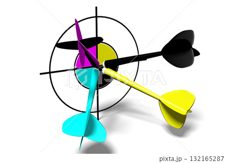 CMYK - cyan, magenta, yellow and black pointer and arrows CMYK - cyan, magenta, yellow and black pointer and arrows 132165287