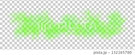 Green mist wave with smoky texture on transparent background blending in natural flowing abstract horizontal composition 132165780