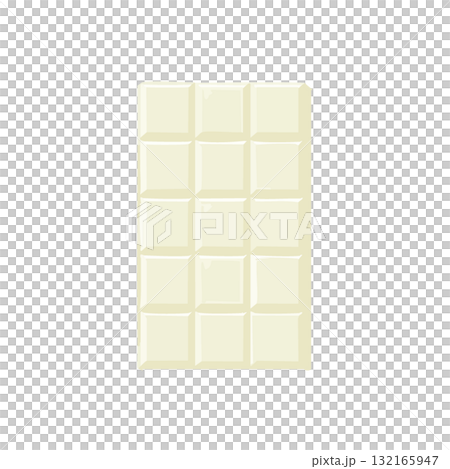 光滑的白色巧克力棒的平面插圖，具有均勻的方塊 132165947