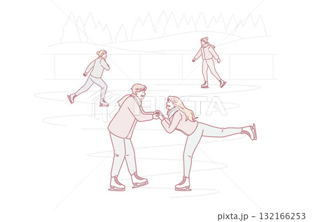 Active leisure in winter concept. 132166253