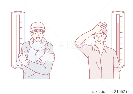 Man feel different on warm and cold days 132166259